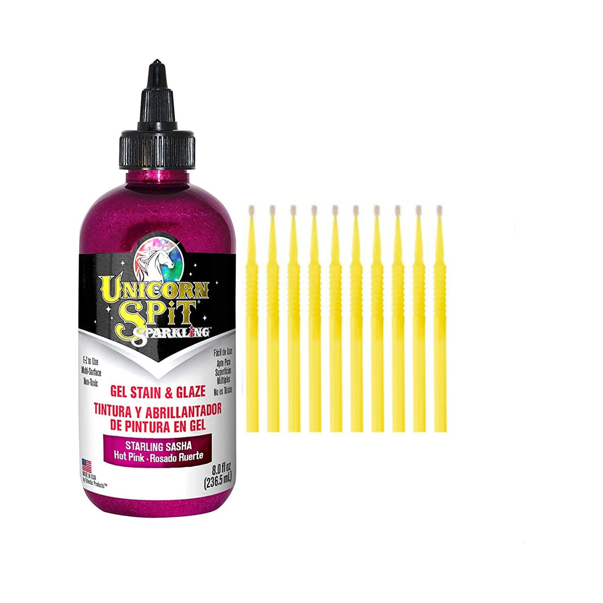 Unicorn SPiT Gel Stain & Glaze in One - 20 Complete Original & Sparkle Paint Collection with 10 TreBBies Fine Detail Sticks (8oz, 20 Complete Original & Sparkle Paint Collection)