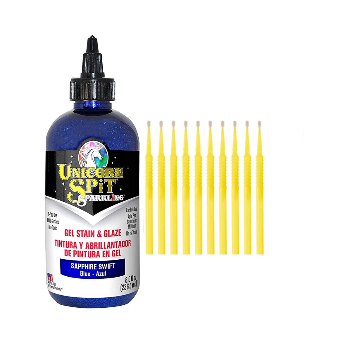 Unicorn SPiT Gel Stain & Glaze in One - 20 Complete Original & Sparkle Paint Collection with 10 TreBBies Fine Detail Sticks (8oz, 20 Complete Original & Sparkle Paint Collection)
