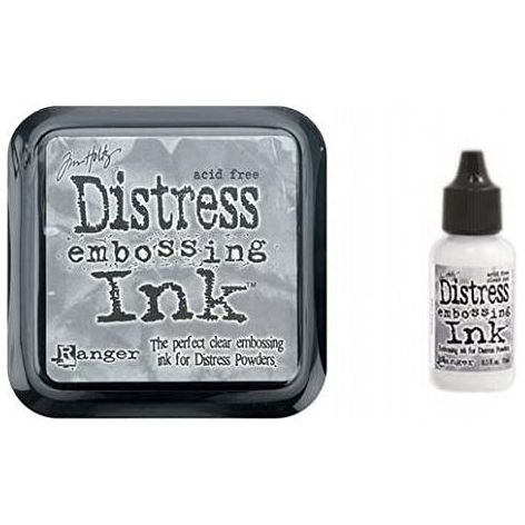 Tim Holtz Ranger Distress Embossing Ink Stamp Pad & Re-Inker Refill Clear Ink
