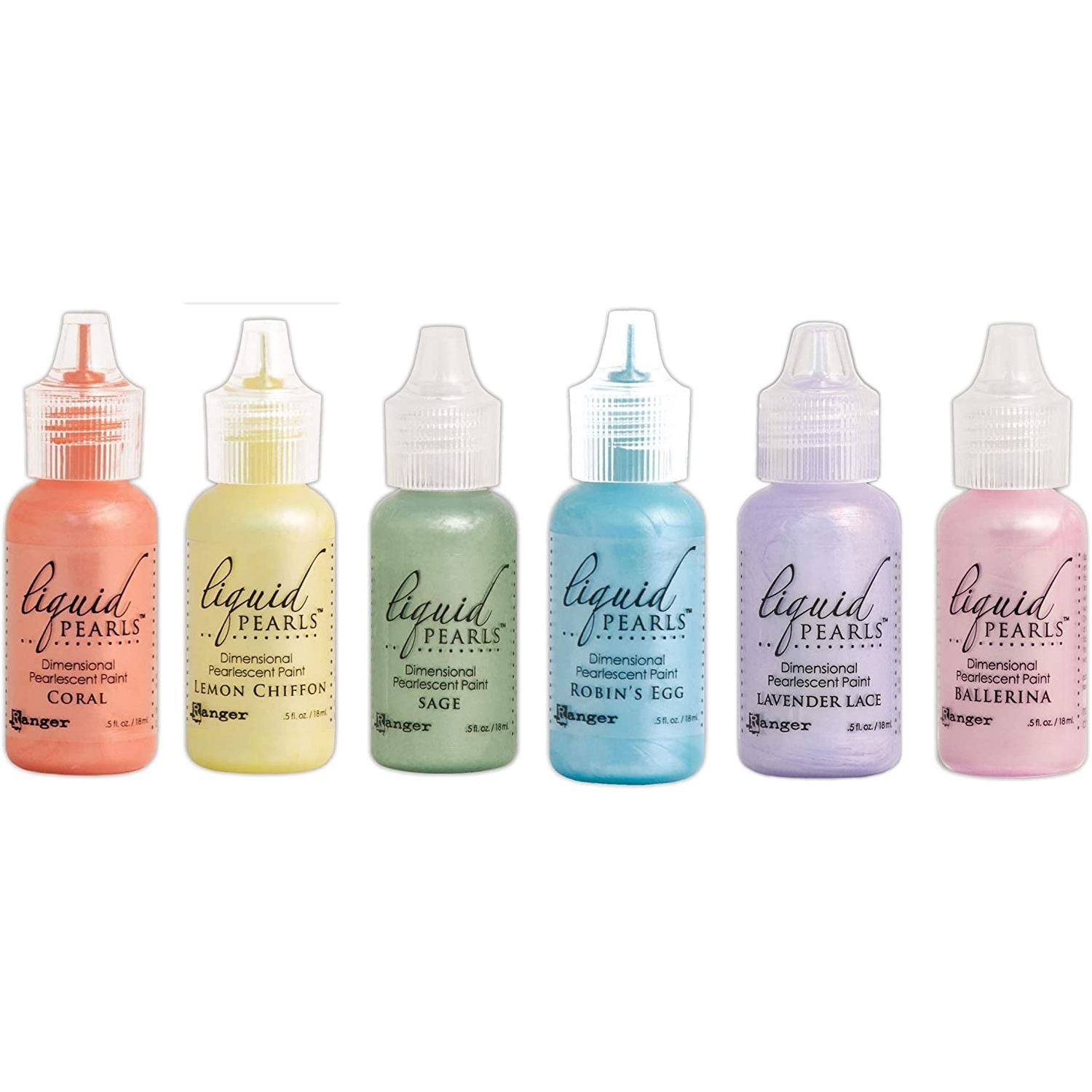 Ranger Liquid Pearls - Dimensional Pearlescent Paint, Set of Six Colors Bundle (Lullaby)