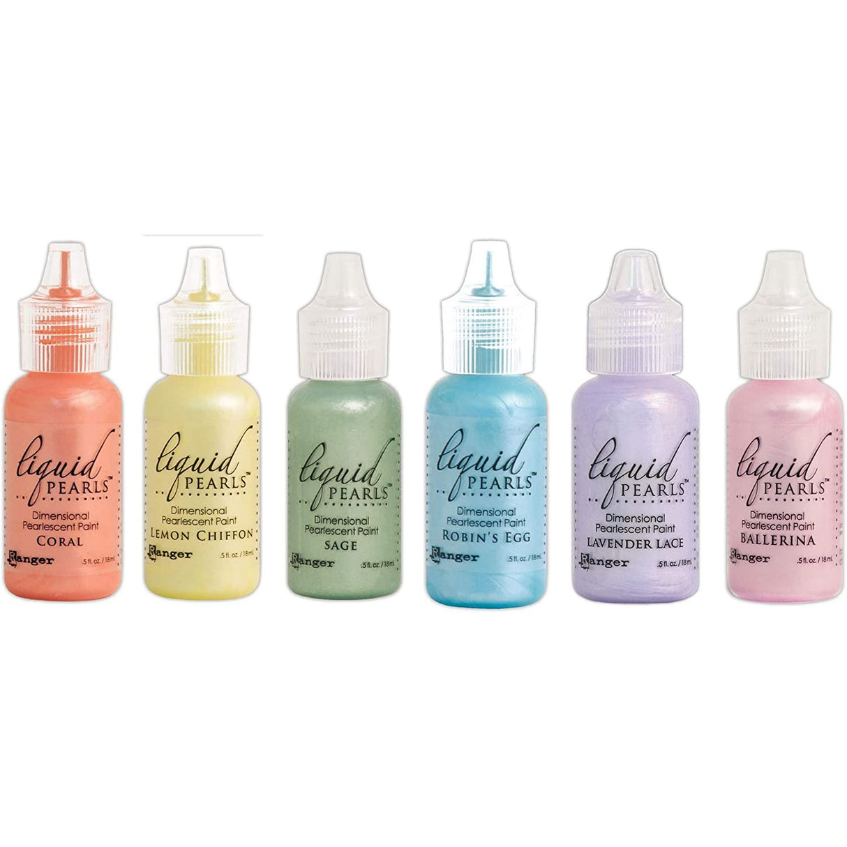 Ranger Liquid Pearls - Dimensional Pearlescent Paint, Set of Six Colors Bundle (Lullaby)