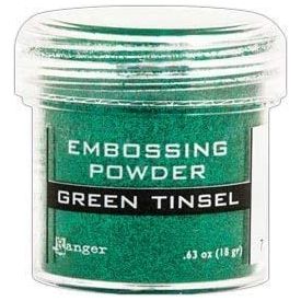 Cardmaking: Tinsel Heat Embossing - Ranger Glitter Tinsel Embossing Powders - 6 Item Bundle Gold, Silver, Red, Blue, Green, Snowflake