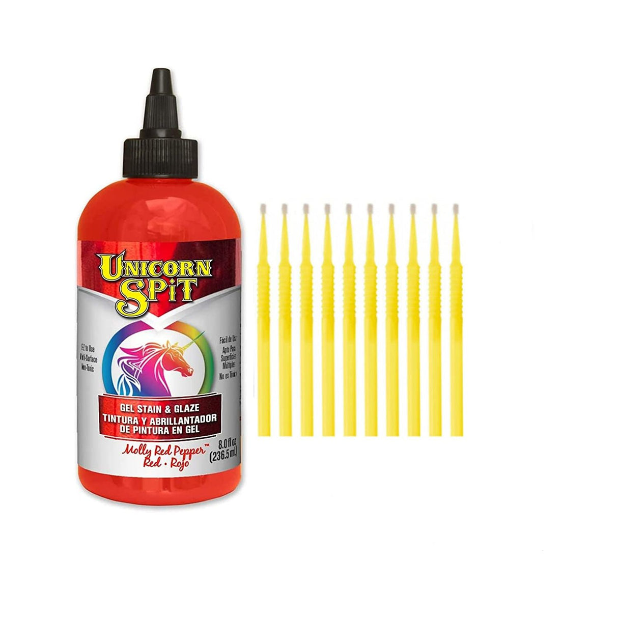 Unicorn SPiT Gel Stain & Glaze in One - 20 Complete Original & Sparkle Paint Collection with 10 TreBBies Fine Detail Sticks (8oz, 20 Complete Original & Sparkle Paint Collection)