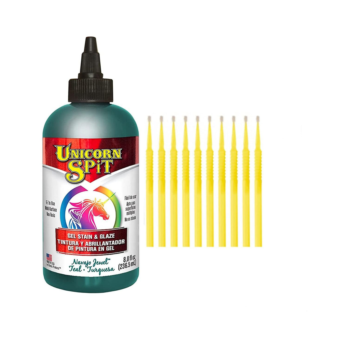 Unicorn SPiT Gel Stain & Glaze in One - 20 Complete Original & Sparkle Paint Collection with 10 TreBBies Fine Detail Sticks (8oz, 20 Complete Original & Sparkle Paint Collection)