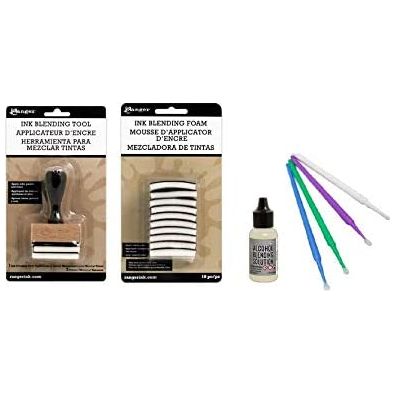 Ranger Blending Bundle - Ink Blending Tool, 12 Blending Foams, Blending Solution and PTP Flash Deals Blending Sticks