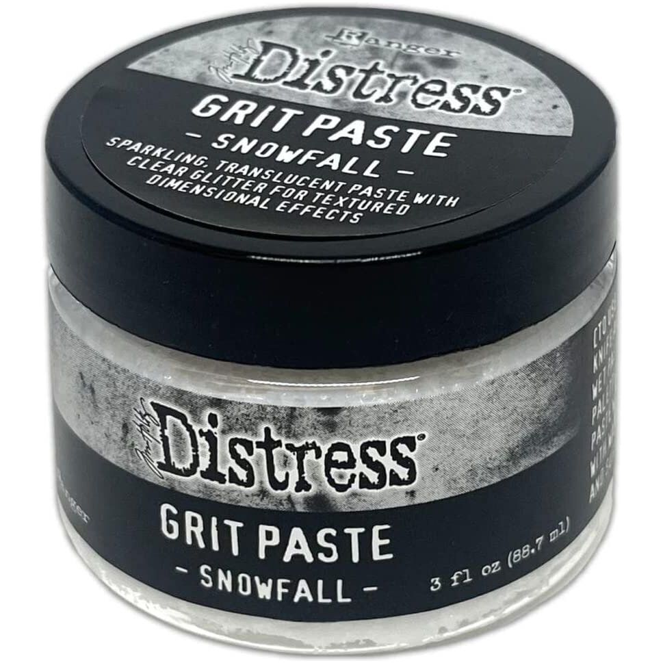Tim Holtz 2022 Holiday Mica Stains Sets #3 and #4 and Holiday Snowfall Grit Paste - Limited Edition - 3 Item Bundle, Pack of 1, 1.0 fluid_ounces