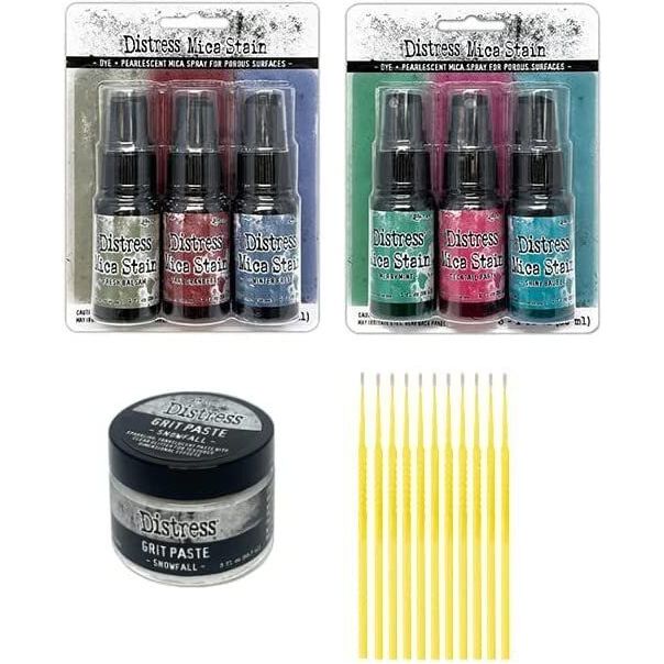 Rangr Mica Bundle - Holiday Mica Sets #3 & #4 with Distress Grit Paste Snowfall and Trebbies Detail Sticks