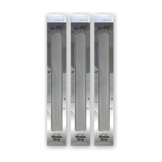 Ranger Ink Bundle Tim Holtz Tonic Media Grip Mat Set of 3 4633e3x, gray, 10.5x12