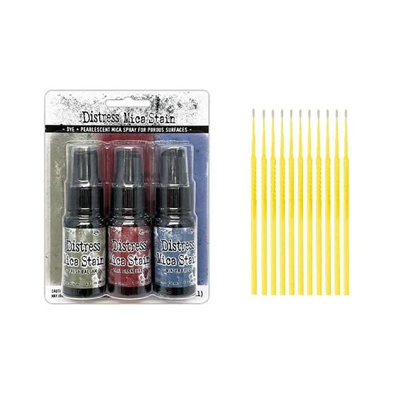 Ranger Distress Mica Bundles - Tim Holtz Distress Mica Stain with PTP Flash Deals Detail Sticks (Holiday Set 3)