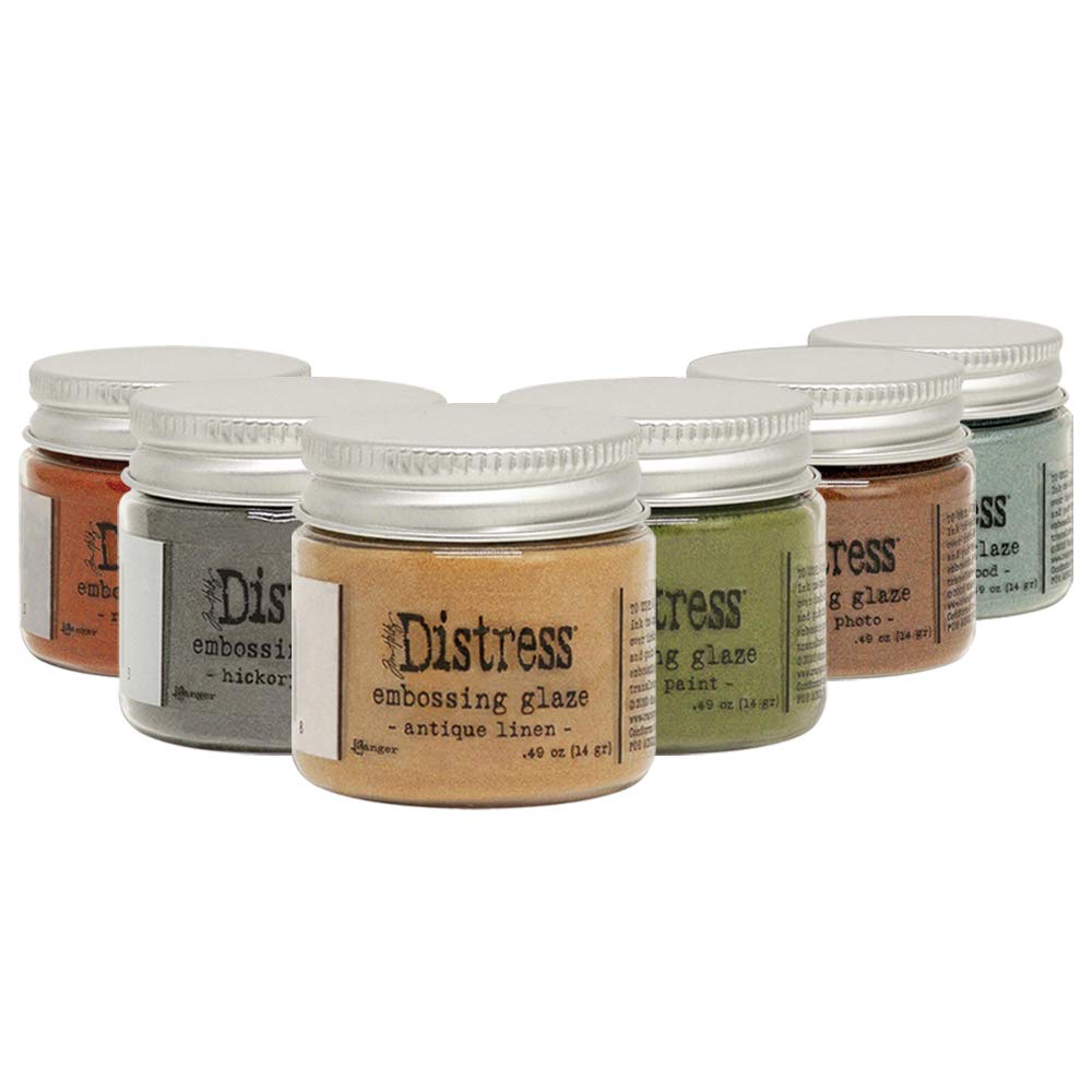 New Ranger Tim Holtz Distress Embossing Glaze 2020 Set- Includes PTP Flash Deals Blending Sticks (12 Complete 2020 Collection)