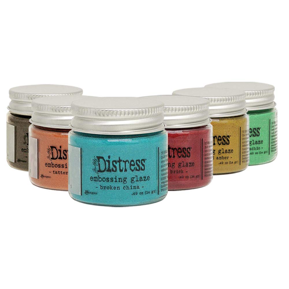 New Ranger Tim Holtz Distress Embossing Glaze 2020 Set- Includes PTP Flash Deals Blending Sticks (12 Complete 2020 Collection)