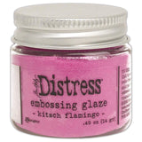 Tim Holtz Distress Embossing Glazes - Speckled Egg, Kitsch Flamingo, Crackling Campfire & Rustic Wilderness - 4 Item Bundle