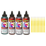 Unicorn SPiT Gel Stain & Glaze in One - Fall 2017 Complete Collection - Squirrel, Navajo Jewel, Weathered Daydream, & Rustic Reality 4oz Bottles with 10 TreBBies Fine Detail Sticks