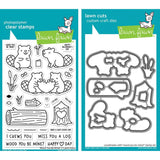 Lawn Fawn - Wood You Be Mine? - Stamps Set and Dies Set - 2 Item Bundle