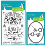 Lawn Fawn Giant Birthday Messages Bundle - Clear Stamps and Dies - 2 Items