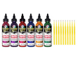 Unicorn SPiT Gel Stain & Glaze in One - 4oz Sparkle Collection - Dolly Firebird, Golden Gosling, Lavish Lovebirds, Sapphire Swift, Starling Sasha, & Violet Vulture with 10 TreBBies Fine Detail Sticks