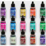 Ranger Alcohol Inks New 2020 Colors Bundle Boysenberry, Cobalt, Dijon, Ember, Everglades, Fiesta, Glacier, Gumball, Laguna, Mojito, Monsoon, Moss, Rosewood, Sienna, Vineyard with Bonus Detail Sticks