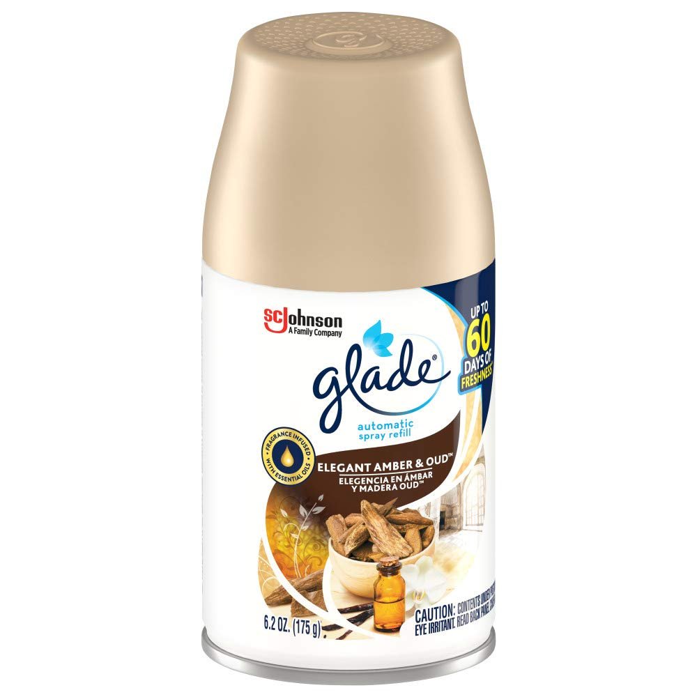 Glade Automatic Spray Refill Elegant Amber & Oud 6.2 Oz, Pack of 6