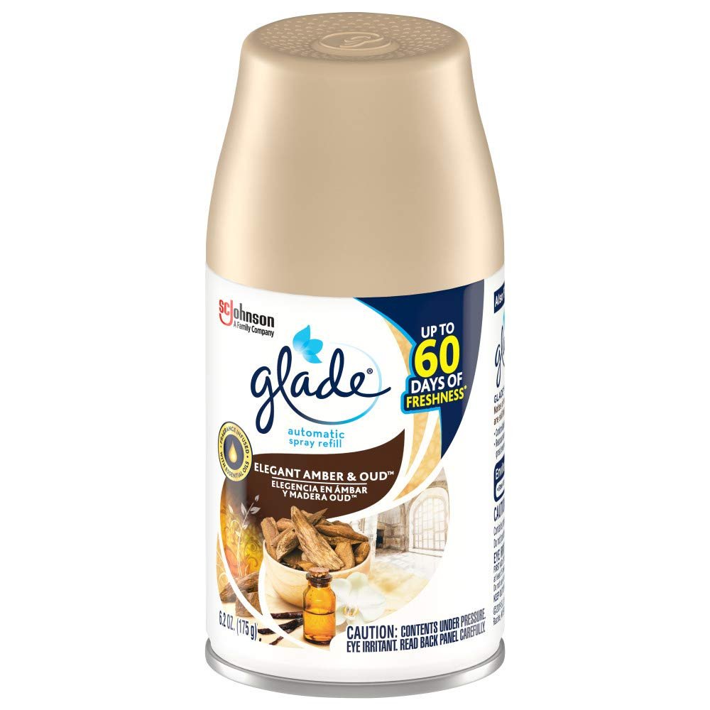 Glade Automatic Spray Refill Elegant Amber & Oud 6.2 Oz, Pack of 6