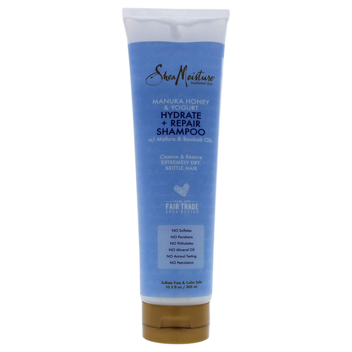 Shea Moisture Manuka Honey and Yogurt Hydrate Plus Repair Shampoo for Unisex, 10.3 Ounce