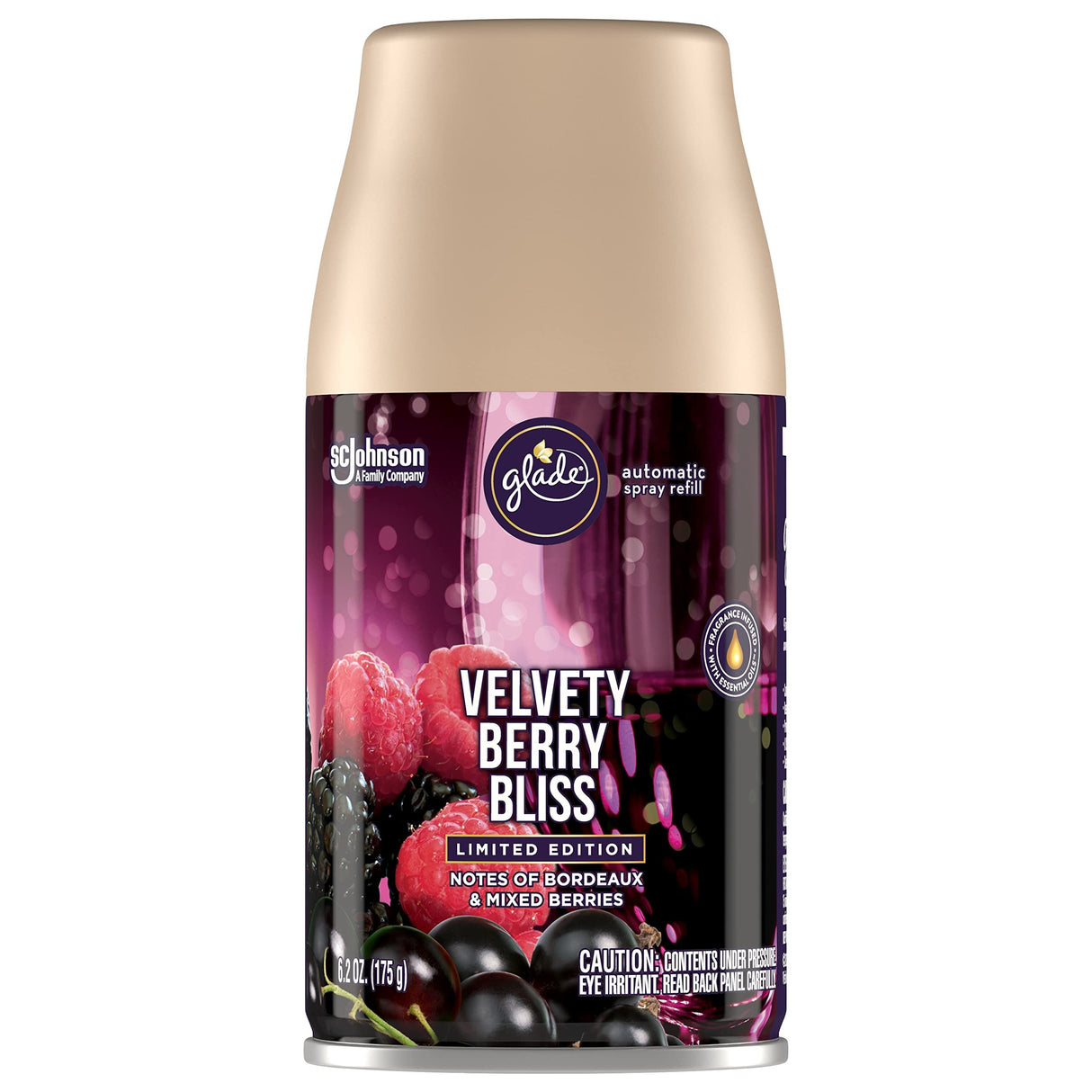Glade Automatic Spray Refill, Air Freshener for Home and Bathroom, Velvety Berry Bliss, 6.2 Oz