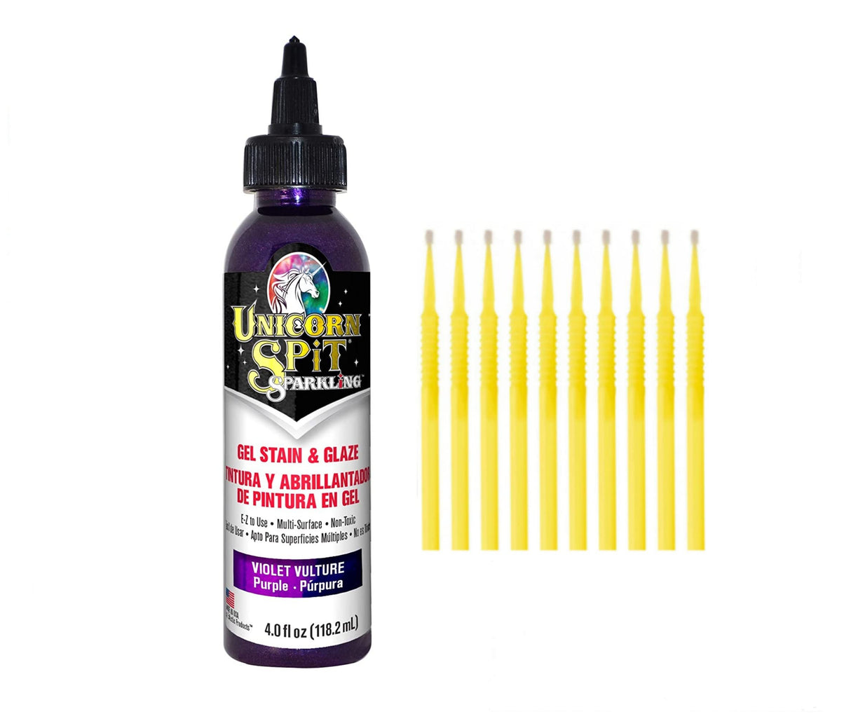 Unicorn SPiT Gel Stain & Glaze in One - 20 Complete Original & Sparkle Paint Collection with 10 TreBBies Fine Detail Sticks (8oz, 20 Complete Original & Sparkle Paint Collection)