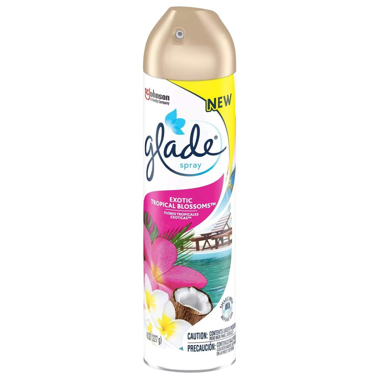 Glade Air Freshener Aerosol Spray, Exotic Tropical Blossoms Scent | Limited Edition - 8 Ounce Each Can (Pack of 3)