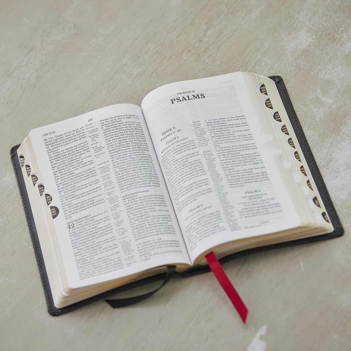 KJV Holy Bible: Compact Bible with 43,000 Center-Column Cross References, Black Genuine Leather, Red Letter, Comfort Print (Thumb Indexing): King James Version [Leather Bound] Thomas Nelson