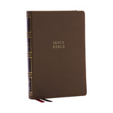 NKJV, Compact Center-Column Reference Bible, Brown Leathersoft, Red Letter, Comfort Print (Thumb Indexed) [Imitation Leather] Thomas Nelson
