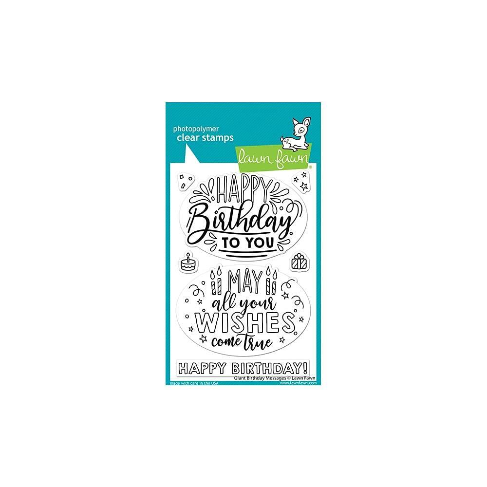 Lawn Fawn Giant Birthday Messages Bundle - Clear Stamps and Dies - 2 Items