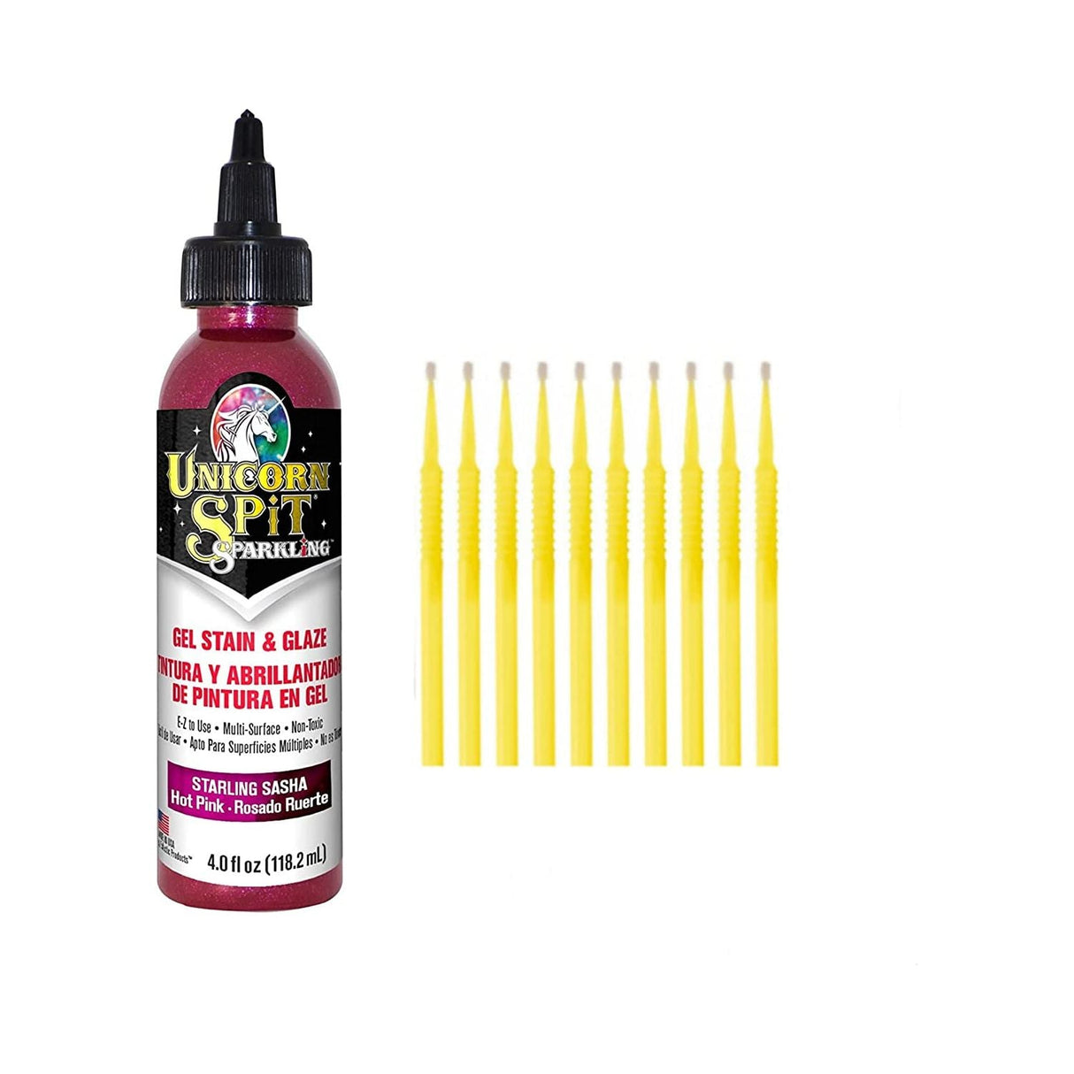 Unicorn SPiT Gel Stain & Glaze in One - 20 Complete Original & Sparkle Paint Collection with 10 TreBBies Fine Detail Sticks (8oz, 20 Complete Original & Sparkle Paint Collection)